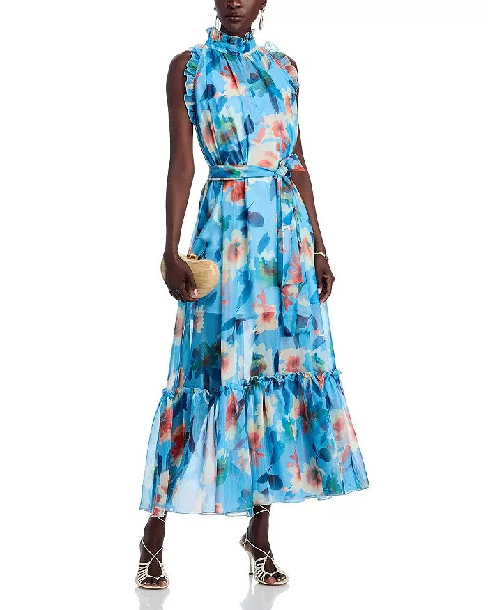 Nancy Yang Tiered Floral-Print Dress MSRP $199