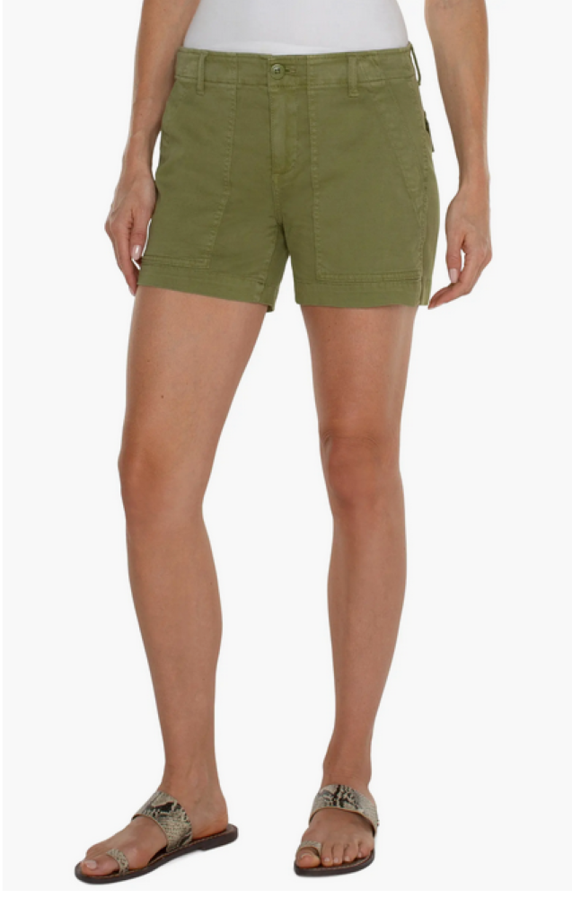 Liverpool Los Angeles Mid Rise Utility Shorts MSRP $89