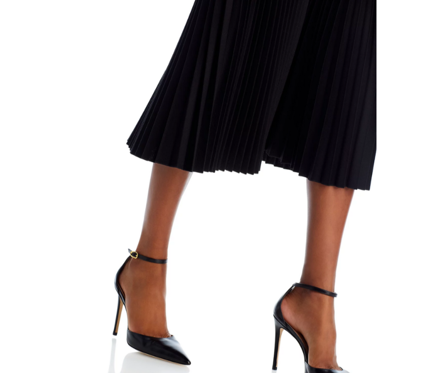 Theory Wool Pleated Midi Skirt MSRP $475