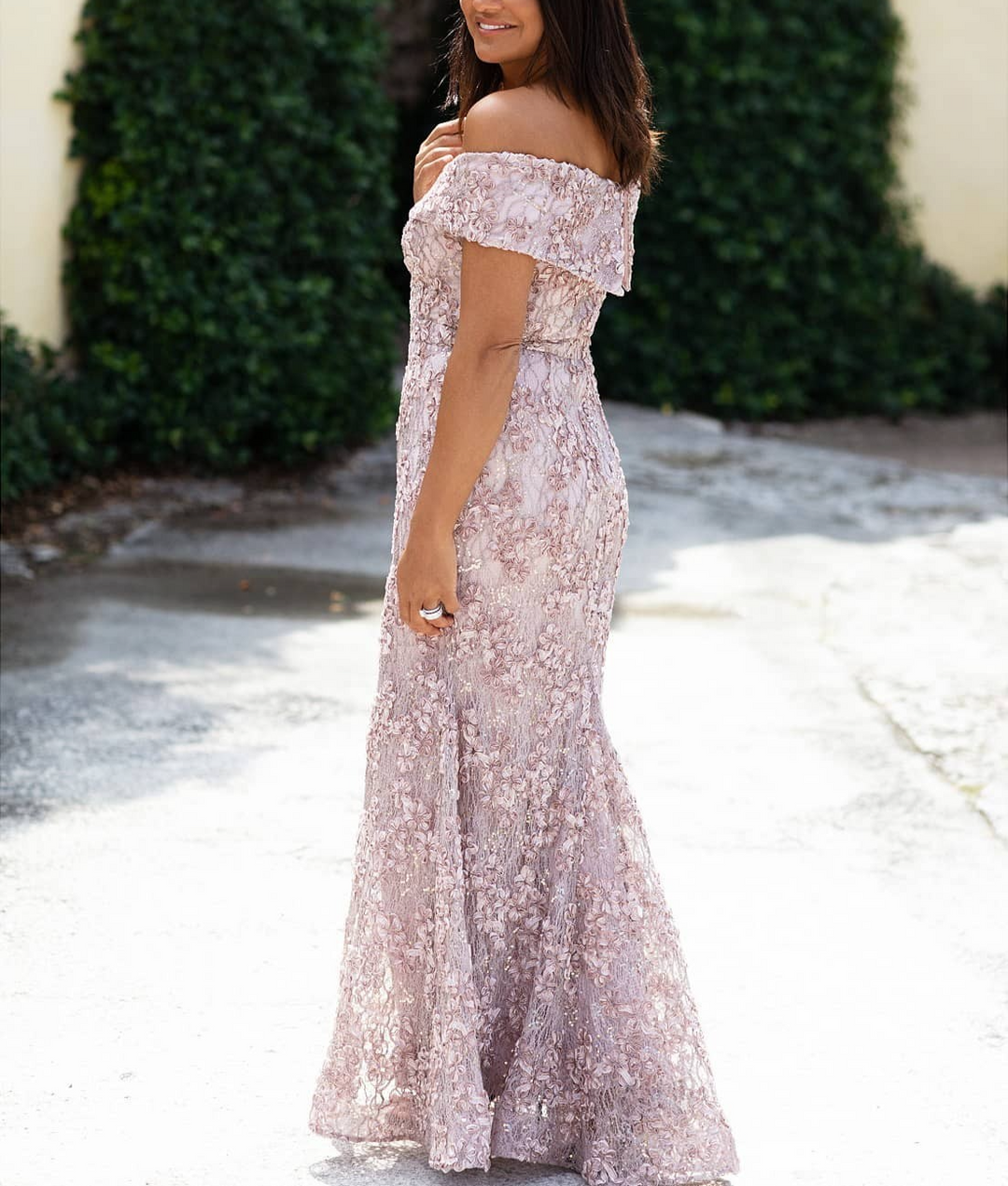 XSCAPE Off-The-Shoulder Lace Gown $289