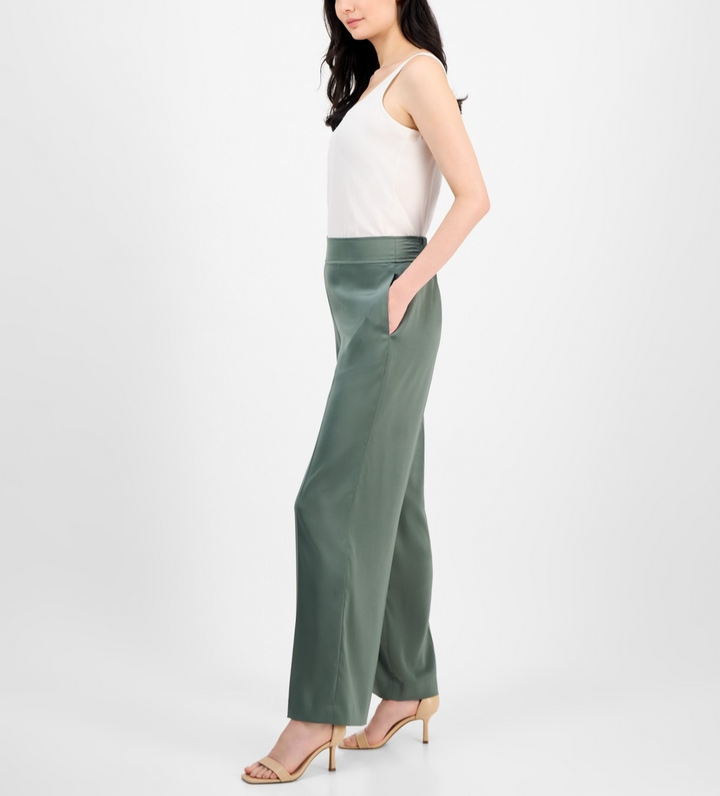 Anne Klein Pull-On High-Rise Wide-Leg Pants MSRP $99