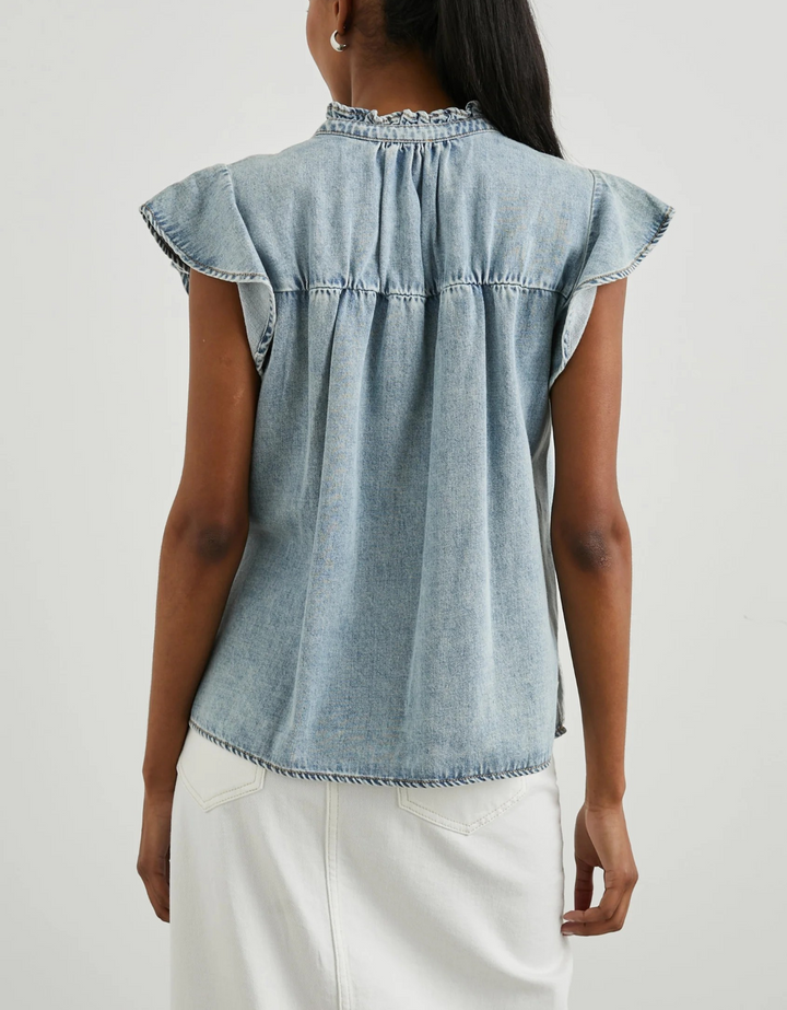 Rails Women's Ruthie Faded Denim Top MSRP $168