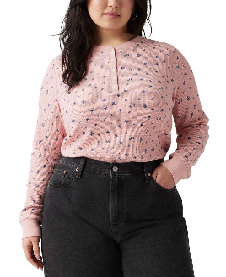 Levi's Plus Size Jakob Long-Sleeve Henley Top MSRP $34.50
