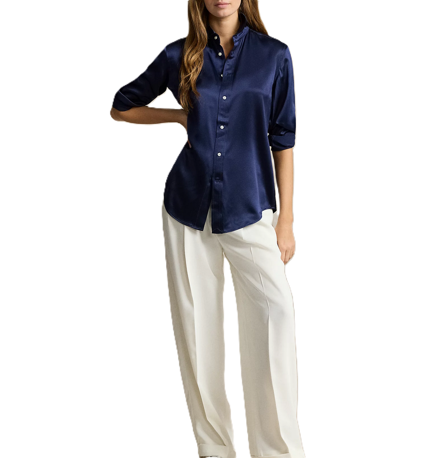 POLO Ralph Lauren Slim Fit Silk Shirt MSRP $298