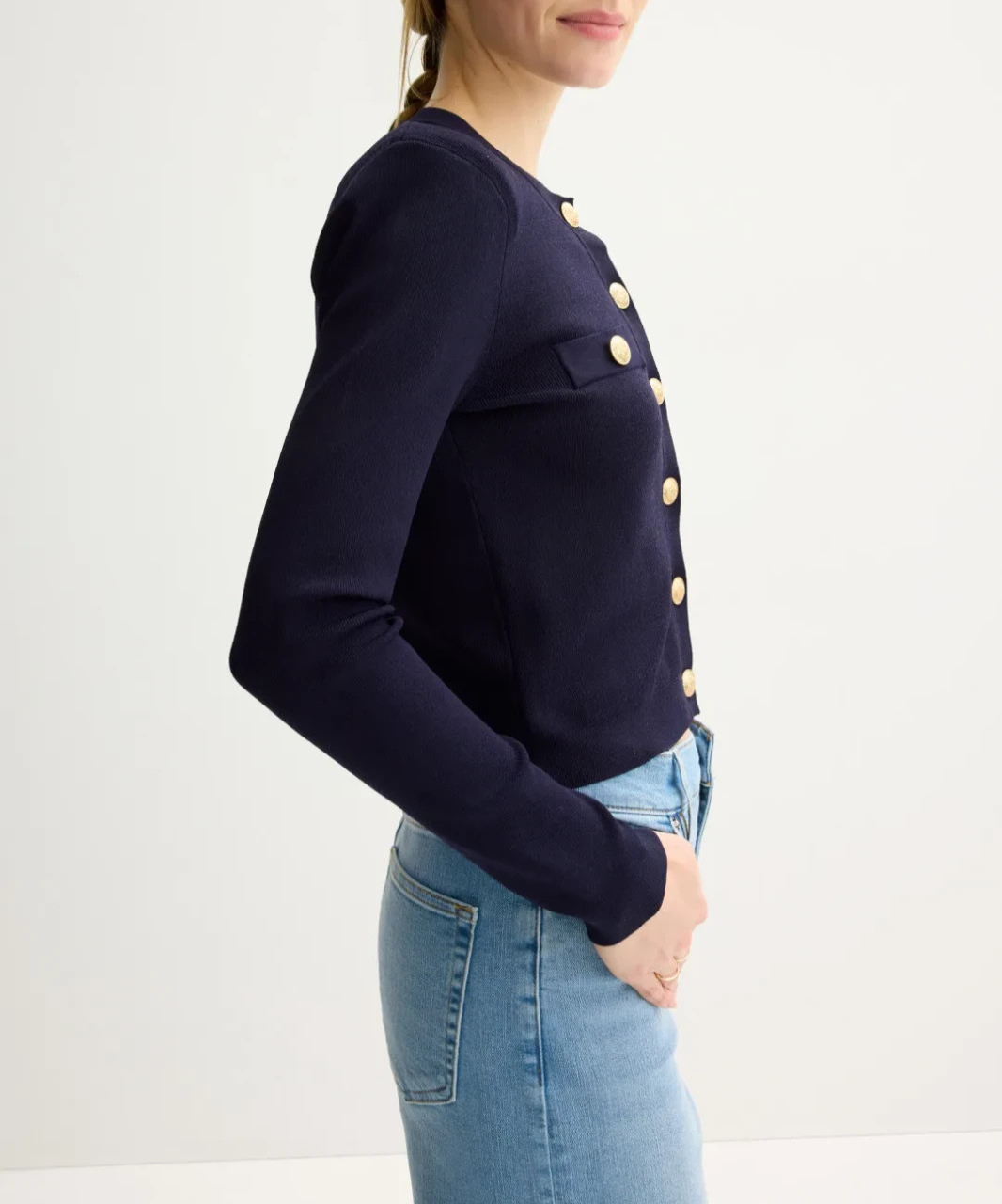 L'AGENCE Toulouse Crewneck Cardigan MSRP $475