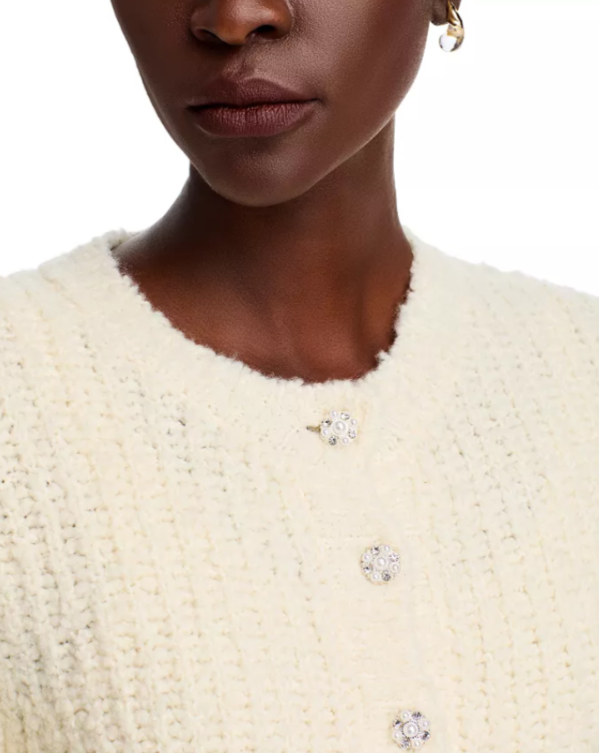 LoveShackFancy Leocadia Embellished Button Front Cardigan MSRP $445