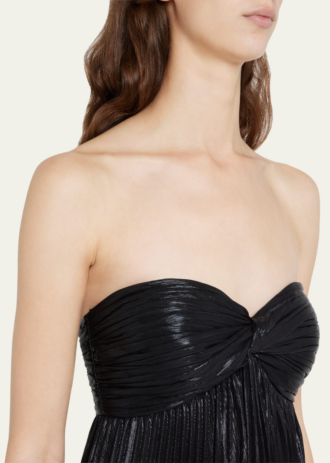 Retrofete Zoa Strapless Lamé Twisted-Bodice Gown MSRP $595