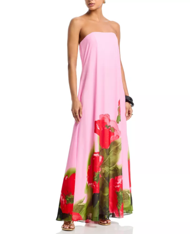 AQUA Strapless Maxi Dress MSRP $258