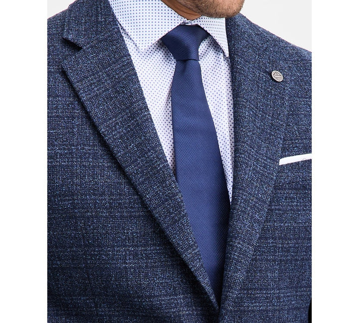 Ted by Ted Baker Men's Modern-Fit Navy Boucle Plaid Sport Coat MSRP $295