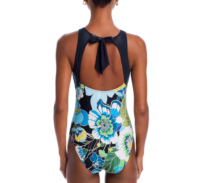 Johnny Was Jenn Tie Back One Piece Swimsuit MSRP $198