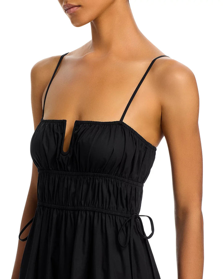 Moon River Shirred Cotton Poplin Midi Dress MSRP $114