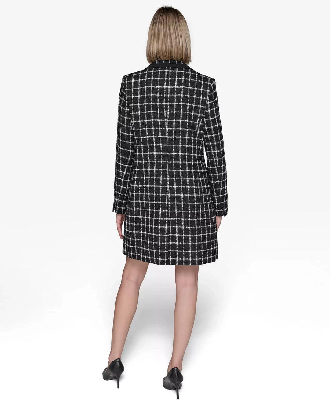 KARL LAGERFELD PARIS Women's Windowpane Topper Jacket MSRP $199