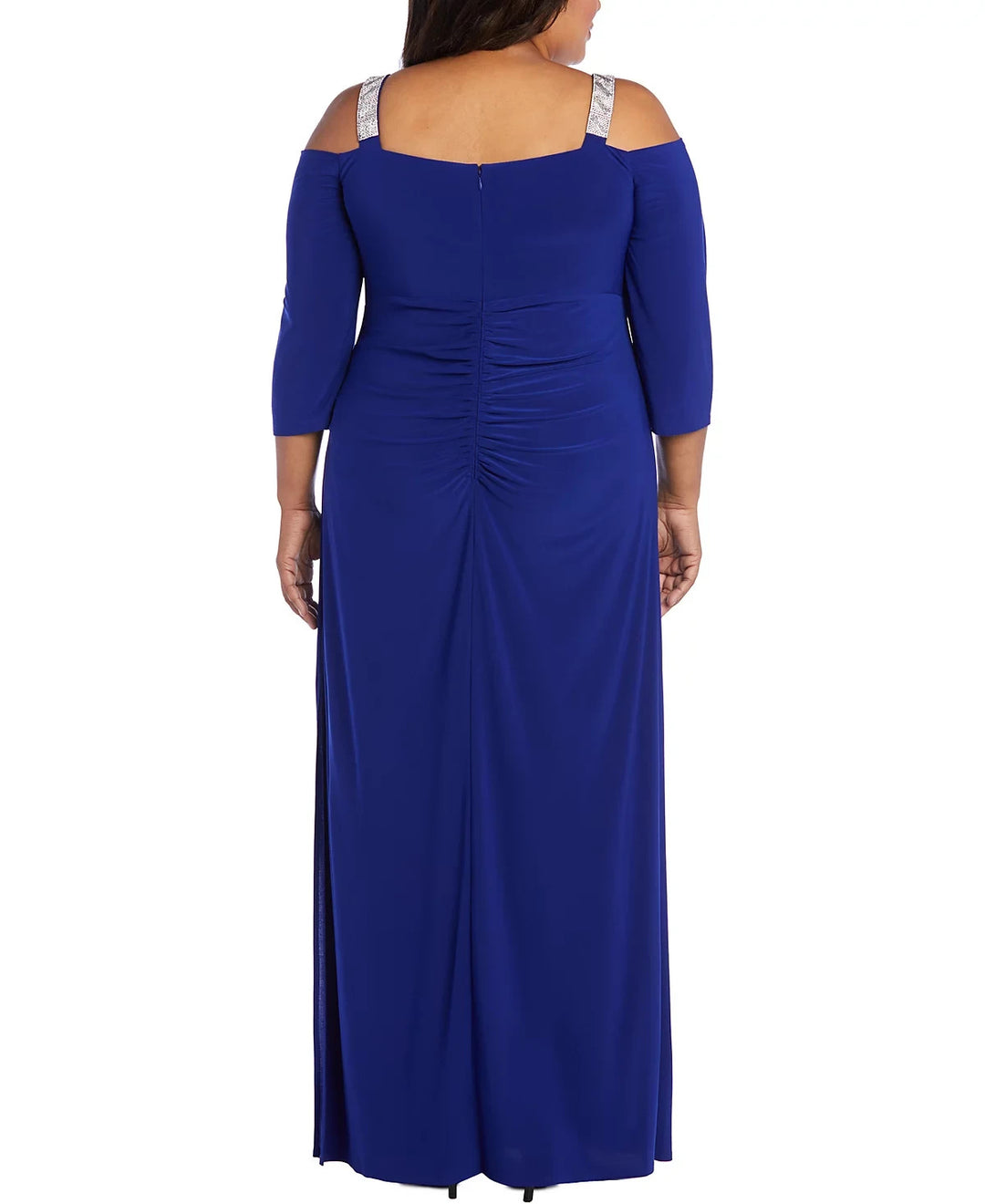 R & M Richards Plus Size Embellished Cold-Shoulder Gown MSRP $129