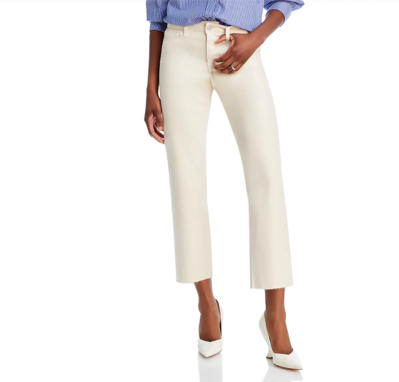 L'AGENCE Wanda Cropped High Rise Wide Leg Jeans MSRP $320