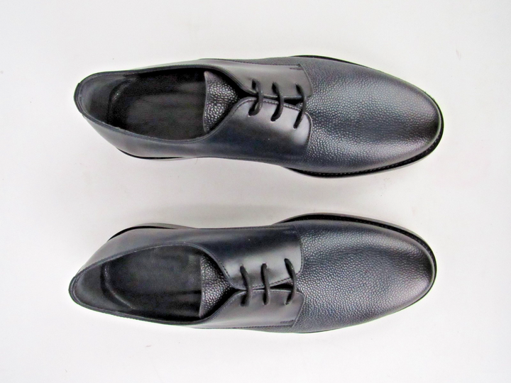 Navy Calf Leather Derby Shoes – Handcrafted Size EU 41