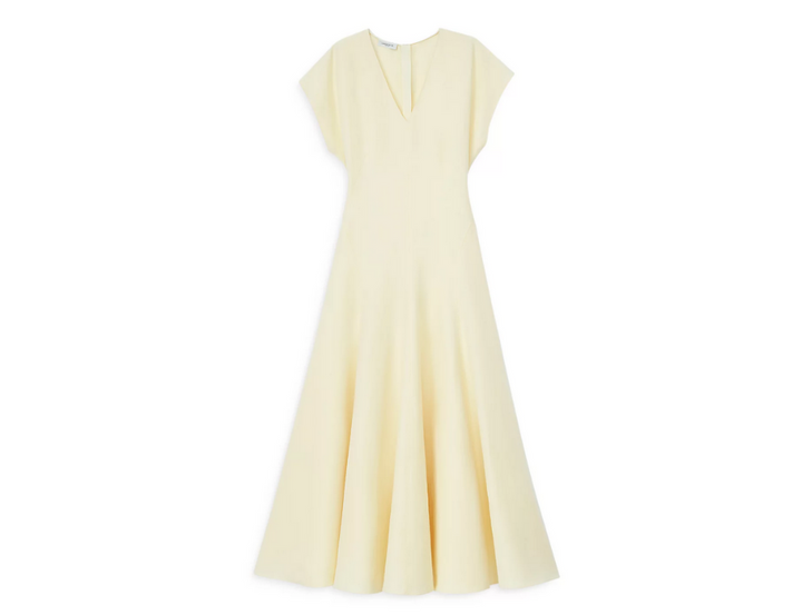 Lafayette 148 New York V Neck Flared Maxi Dress MSRP $1298