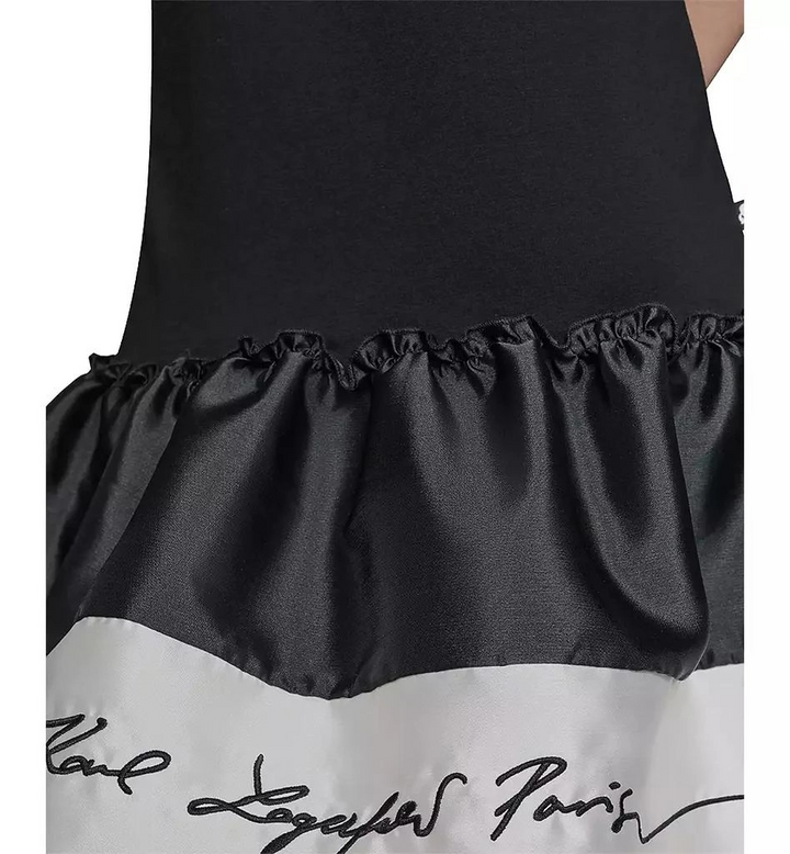 KARL LAGERFELD PARIS Women's Embroidered-Script T-Shirt Dress MSRP $129