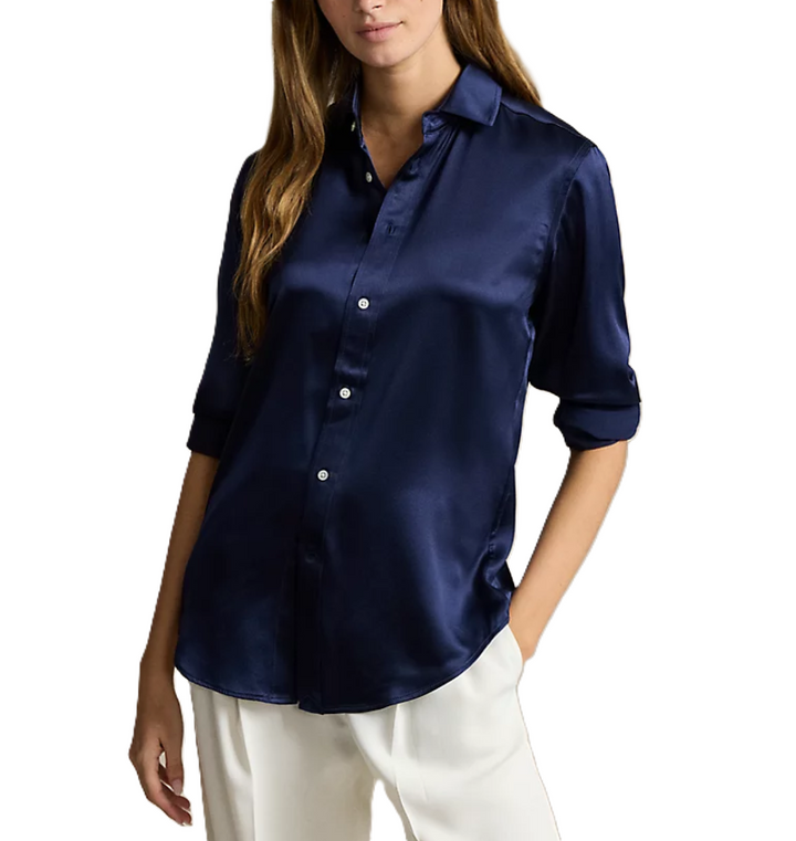 POLO Ralph Lauren Slim Fit Silk Shirt MSRP $298