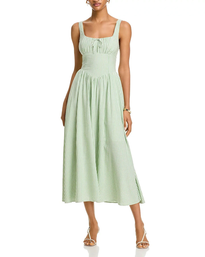 Moon River Corset Poplin Midi Dress MSRP $108