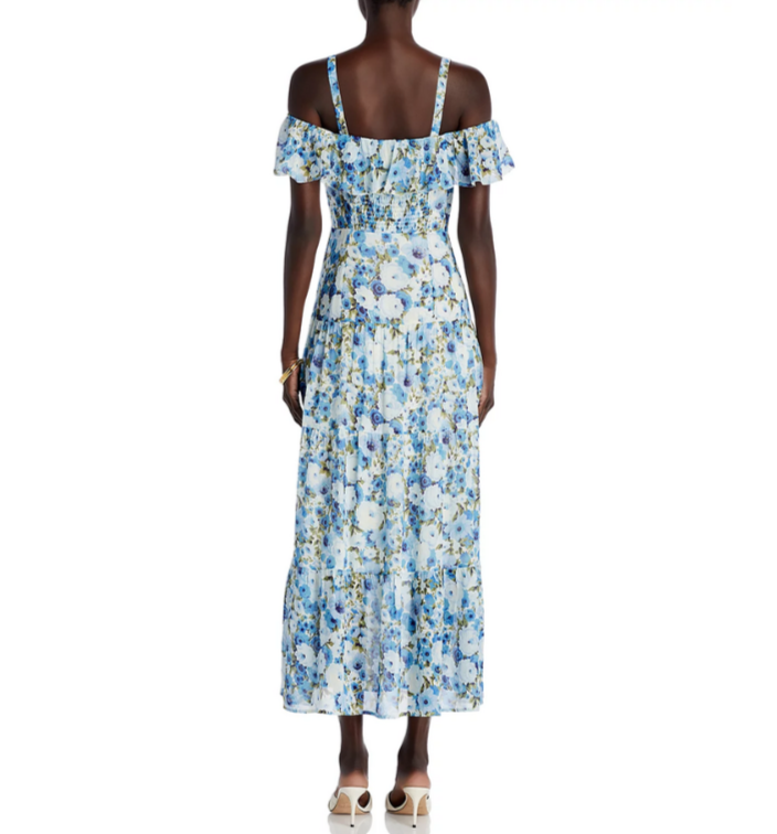 PAIGE Carmelia Floral Print Silk Dress MSRP $499