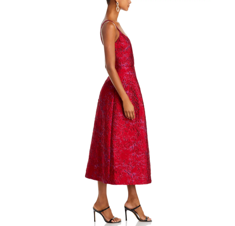 ml monique lhuillier jacquard midi dress NOIR Floral Jacquard Dress 2 / NOIR