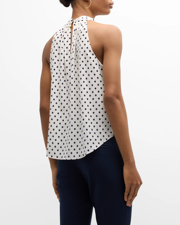 Veronica Beard Kovi Polka Dot Halter Top MSRP $348