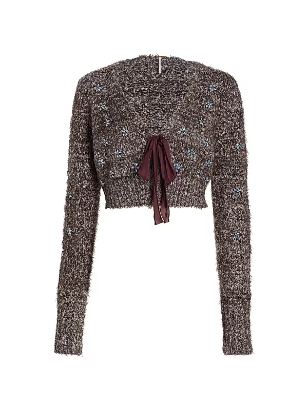 Free People Twinkle Crystal-Embellished Cardigan MSRP $198