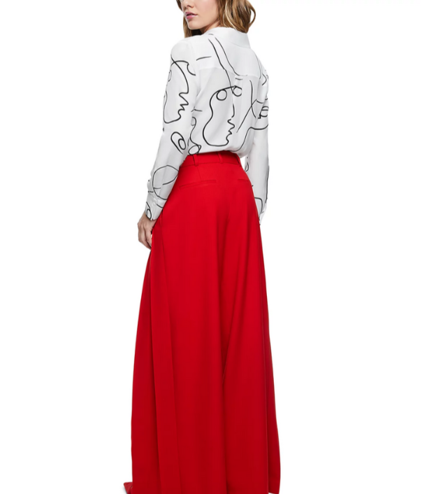 Alice and Olivia A+O Koketit Brady Silk Button Down Blouse MSRP $395