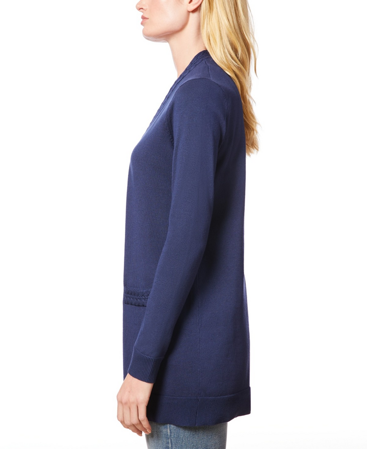 Melissa Paige Women's Braided-Trim Open-Front Cardigan MSRP $46.50