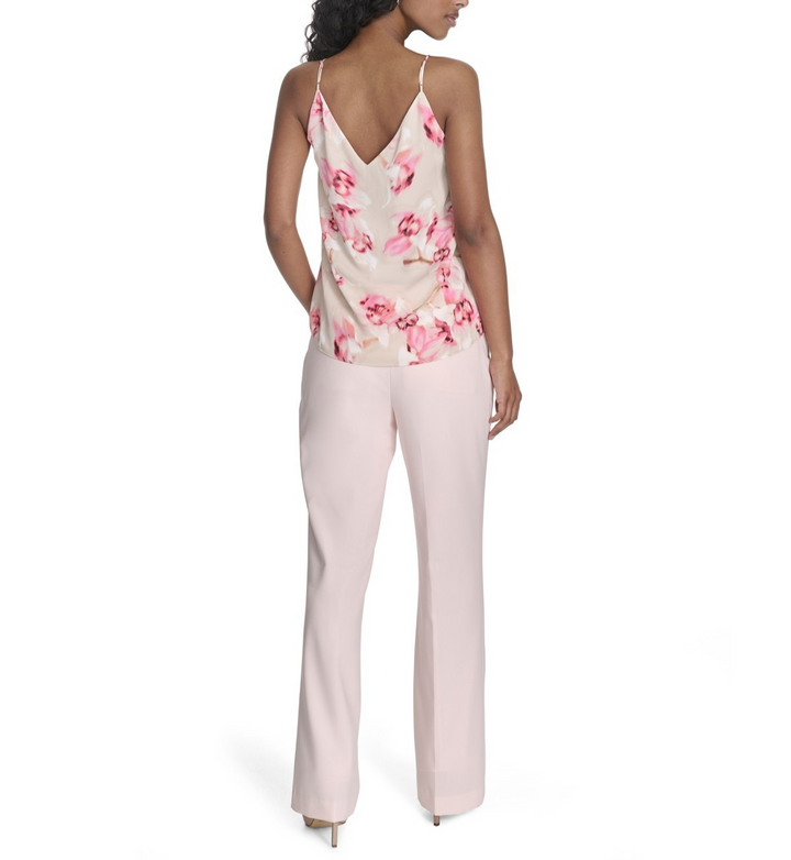 Calvin Klein Women's Printed V-Neck Sleeveless Top MSRP $59