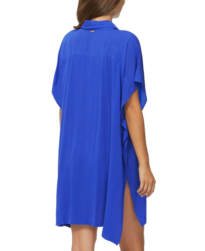 Raisins Vacay Button-Front Cover-Up Tunic Shirt MSRP $52