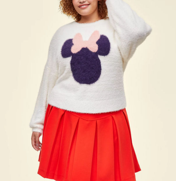 Disney Plus Size Minnie Majorette Fuzzy Sweater MSRP $60