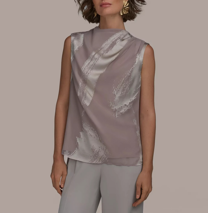 Donna Karan New York Women's Sleeveless Burnout Top MSRP $89