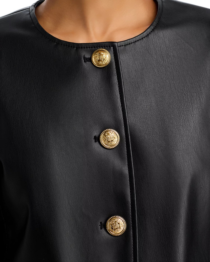 FRENCH CONNECTION Dessa Faux Leather Jacket MSRP $178