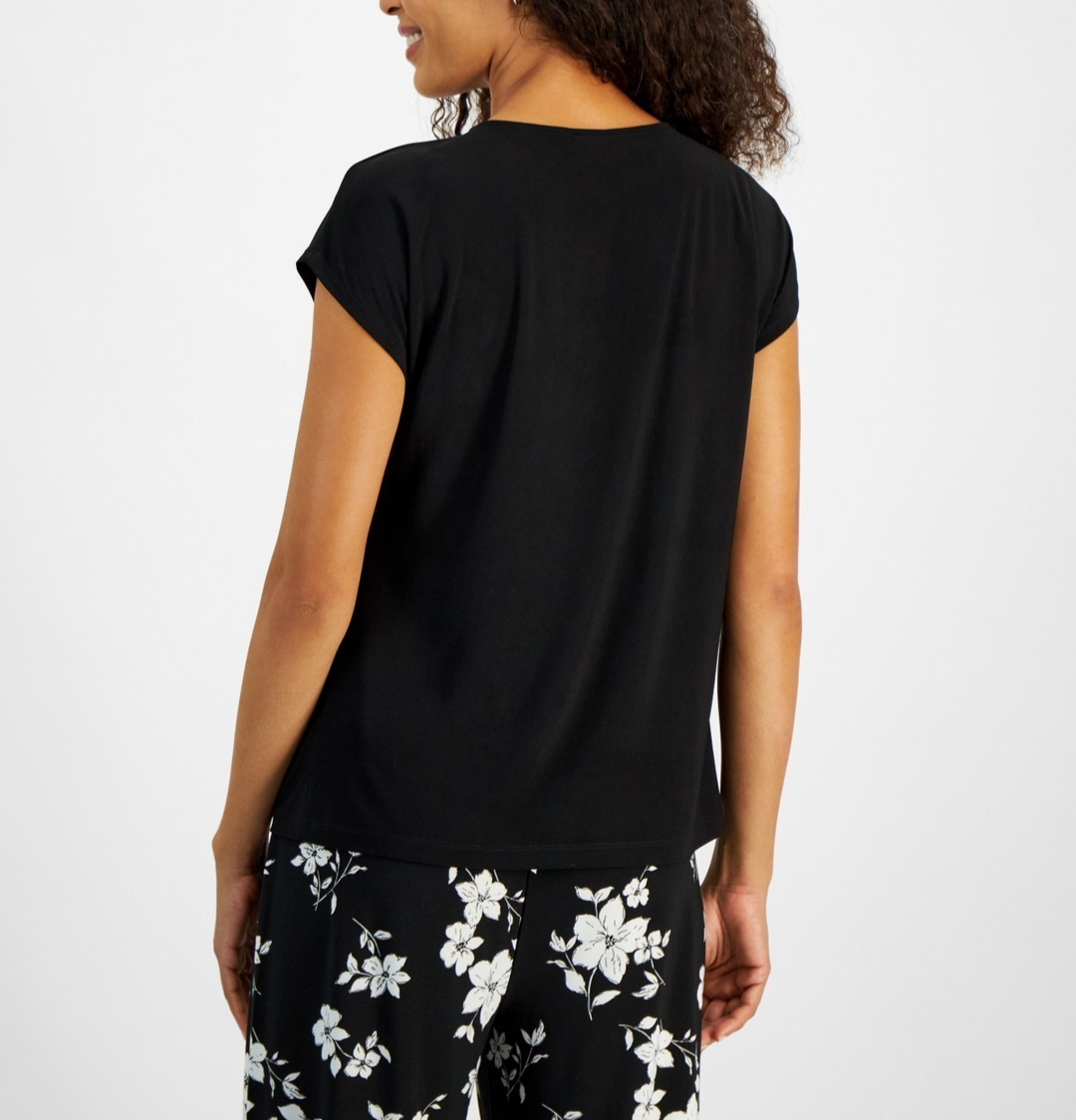 Kasper Women's Keyhole Ring Short-Sleeve Top MSRP $59