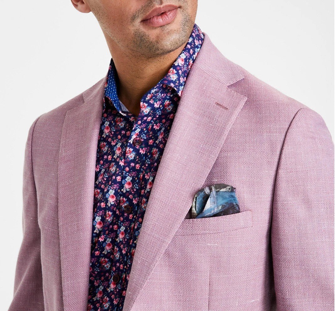 Tallia Men's Slim-Fit Lilac Weave Wool-Blend Sport Coat - Lilac MSRP $295