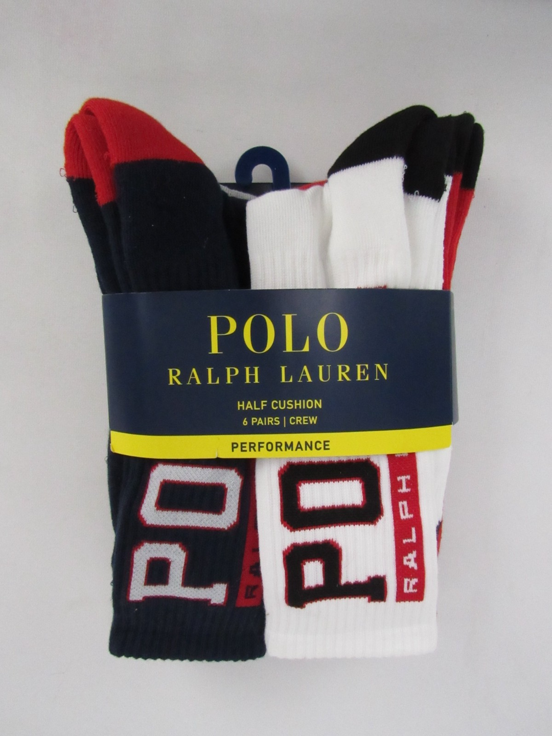 Polo Ralph Lauren Men's 6-Pack Varsity Logo Crew Socks MSRP $32