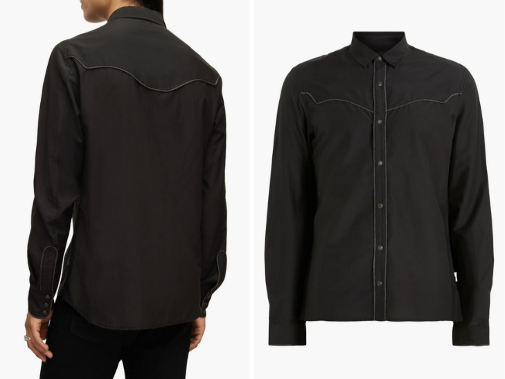 John Varvatos Francis Long Sleeve Western Style Shirt MSRP $188