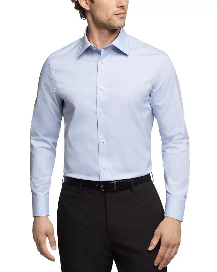 The Men's Store Solid Stretch Slim Fit Dress Shirt MSRP $89