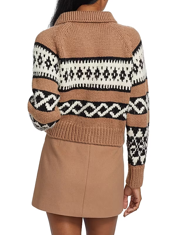 A.L.C. Carter Fair Isle Quarter-Zip Sweater MSRP $219