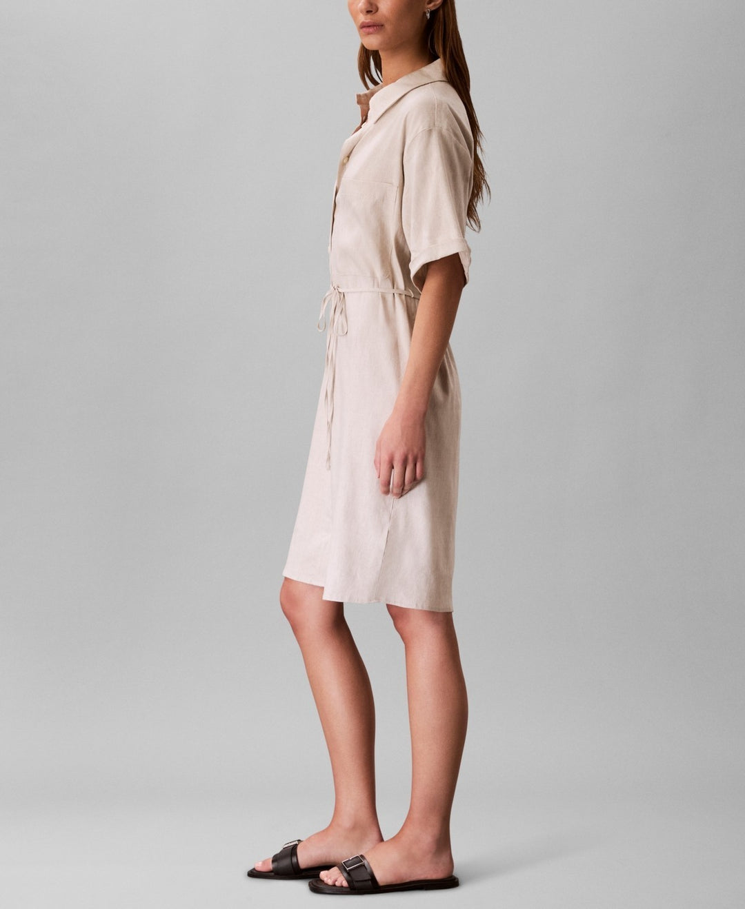 Calvin Klein Women's Tie-Waist Shirtdress MSRP $169