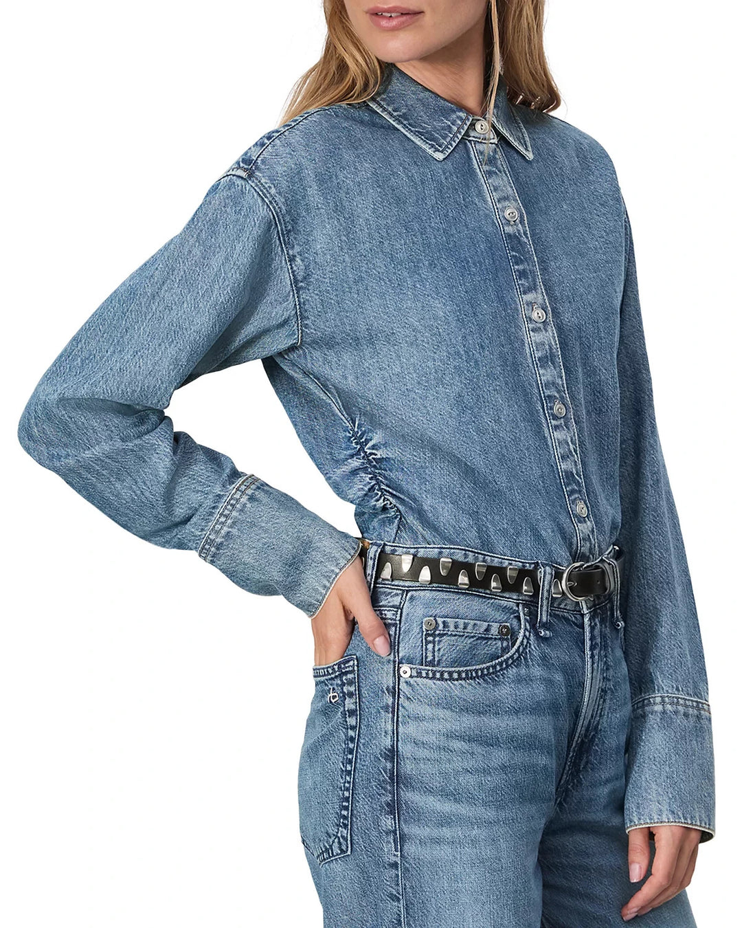 rag & bone Leah Ultra Featherweight Denim Shirt MSRP $258
