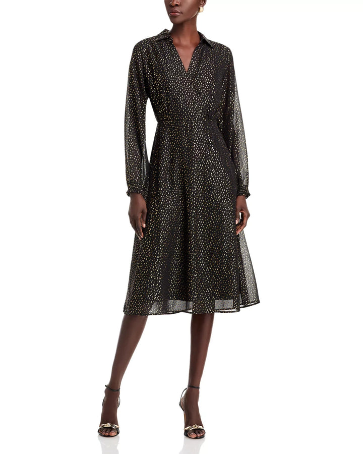 KOKO + MASON V-Neck Metallic Dress MSRP $98