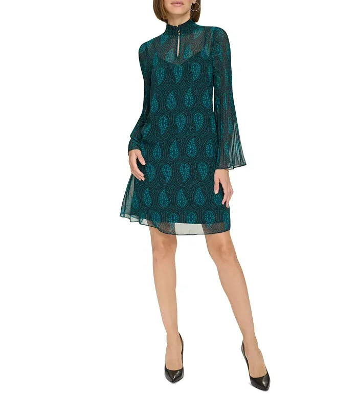 Tommy Hilfiger Ruffled Keyhole-Neck Dress MSRP $129