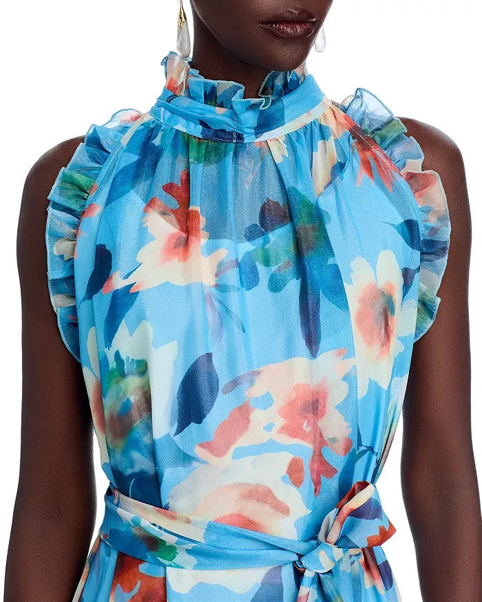 Nancy Yang Tiered Floral-Print Dress MSRP $199