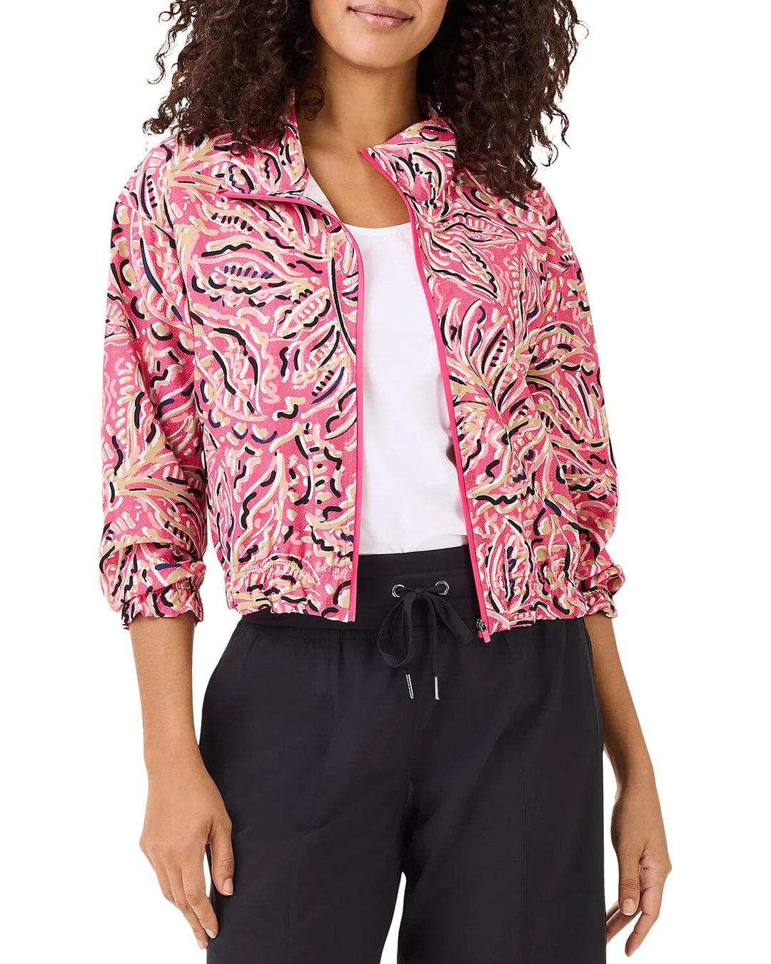 NIC+ZOE Tech Stretch Shadow Floral Jacket MSRP $188