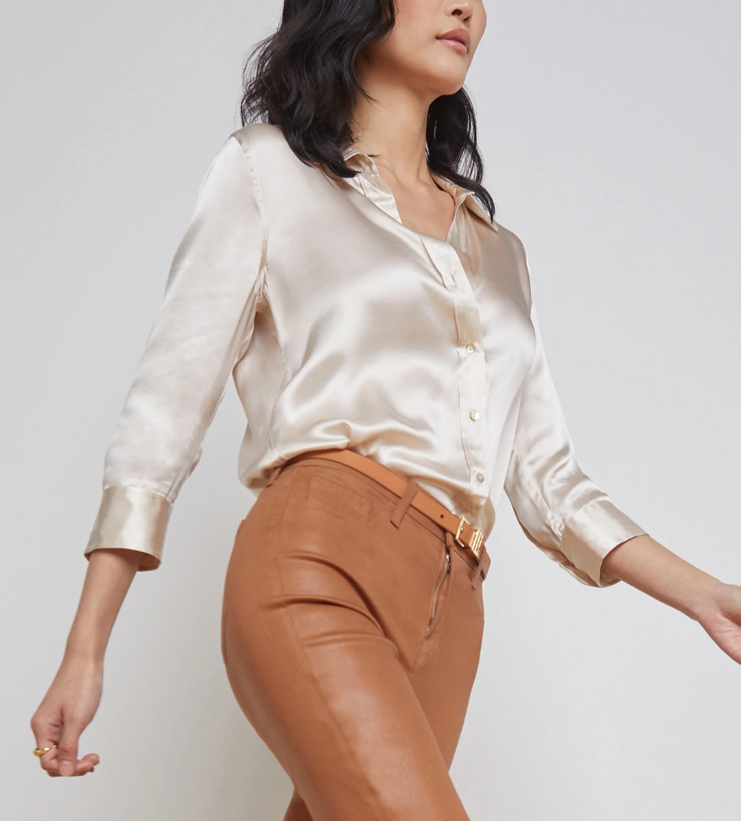 L'Agence Dani Silk Blouse MSRP $345