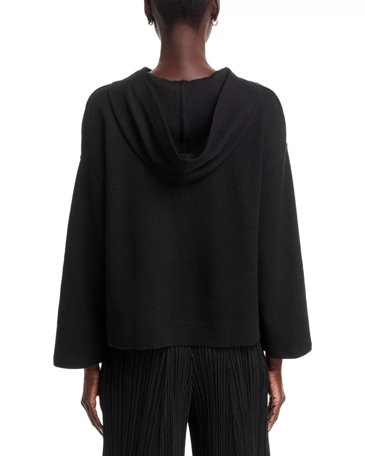 Eileen Fisher Waffle Double Knit Hooded Top MSRP $168