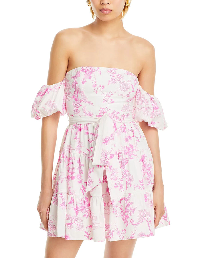 AQUA Puff Sleeve Off-the-Shoulder Dress MSRP $98
