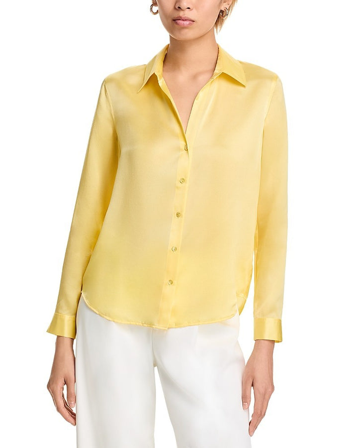 L'Agence Tyler Silk Button Front Blouse MSRP $325